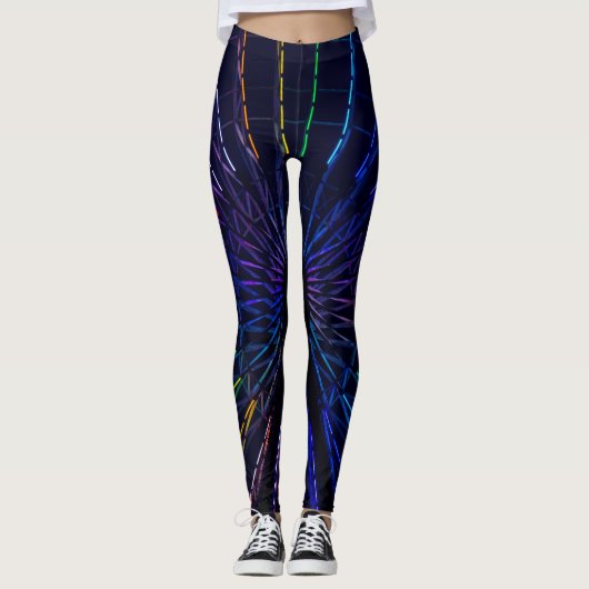 Leggings Structure fractionnée couleur bleu foncé (Devant)