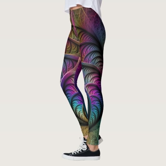 Leggings Structures vives Art Abstrait coloré Fractal (Gauche)