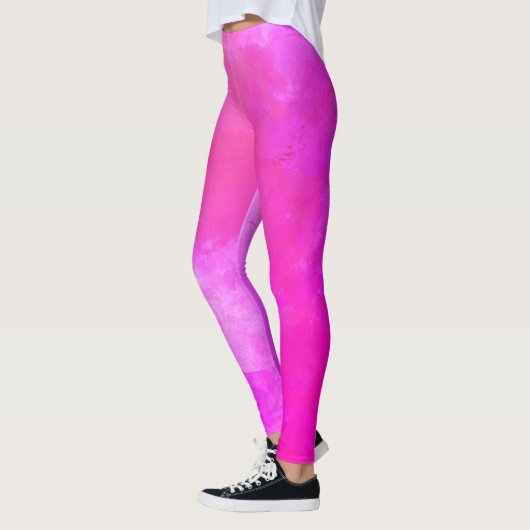 Leggings Style Abstrait rose chaud (Gauche)