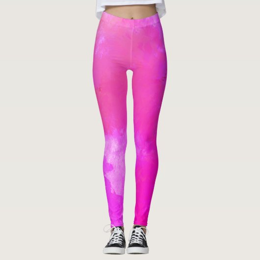 Leggings Style Abstrait rose chaud (Devant)