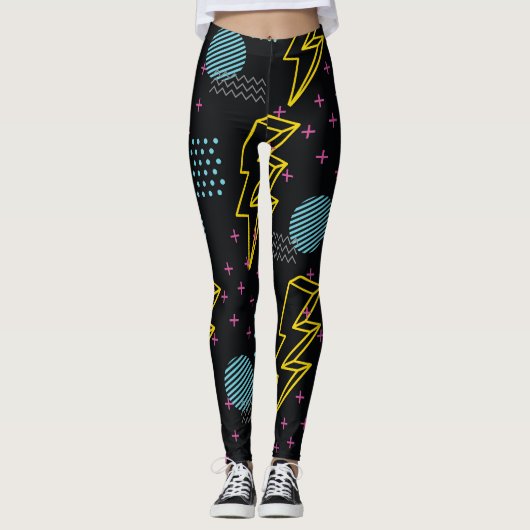 Leggings Style années 90 : motif abstrait coloré (Devant)