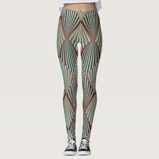 Leggings Style Art Déco, texture transparente. (Devant)