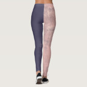 Leggings Style Art Structuré Bleu Marine Rose (Dos)