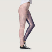 Leggings Style Art Structuré Bleu Marine Rose (Droite)
