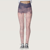 Leggings Style Art Structuré rose 2 bleu marine (Devant)