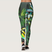 Leggings Style Aventure Impression de feuillages verts lumi (Dos)