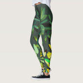 Leggings Style Aventure Impression de feuillages verts lumi (Gauche)