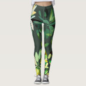 Leggings Style Aventure Impression de feuillages verts lumi (Devant)