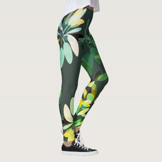 Leggings Style Aventure Impression de feuillages verts lumi (Droite)