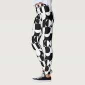 Leggings Style Bauhaus Noir Et Blanc Géométrique Rétro (Gauche)