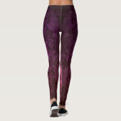Leggings style bohème damassé rose violet (Dos)