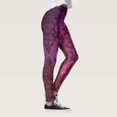 Leggings style bohème damassé rose violet (Droite)