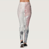 Leggings Style Bohème Rose, Blanc et Noir (Dos)