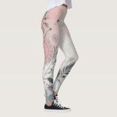 Leggings Style Bohème Rose, Blanc et Noir (Droite)