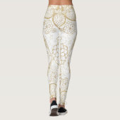 Leggings Style Boho Blanc Or Mandala Floral (Dos)