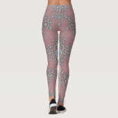 Leggings style boho damassé rose clair et gris (Dos)