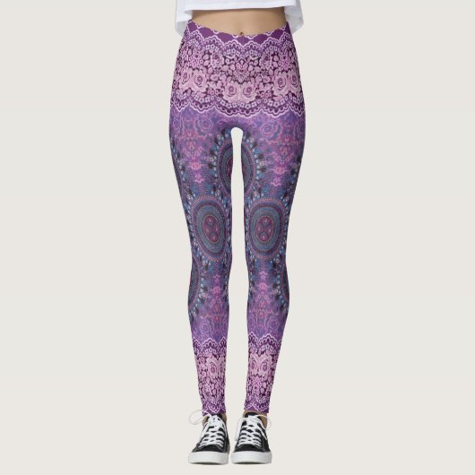 Leggings Style Boho pourpre (Devant)