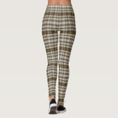 Leggings Style Brown Tan Plaid Flannel rayé Motif (Dos)