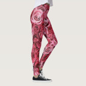Leggings style chic moderne fleurs vertes rouges R (Droite)