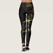 Leggings Style chic noir et or veiné (Dos)