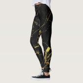 Leggings Style chic noir et or veiné (Gauche)