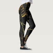 Leggings Style chic noir et or veiné (Droite)
