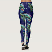 Leggings Style d'aquarelle sous-marine de tortue marine (Dos)