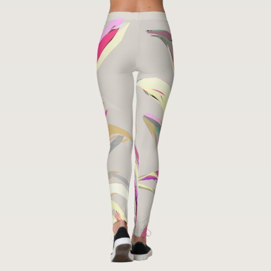Leggings Style d'art vectoriel Plante tropical Abstrait (Dos)