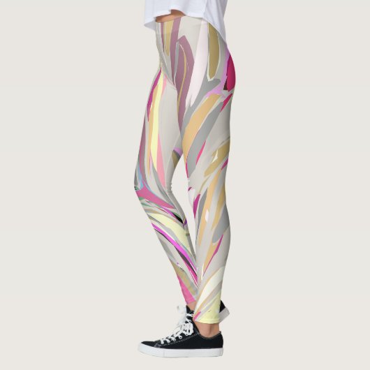 Leggings Style d'art vectoriel Plante tropical Abstrait (Gauche)