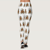 Leggings Style de bloc amusant Peint Golden Retriever Leggi (Dos)