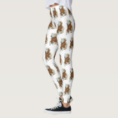 Leggings Style de bloc amusant Peint Golden Retriever Leggi (Gauche)