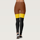 Leggings Style de bloc de couleur Brown jaune (Dos)