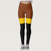 Leggings Style de bloc de couleur Brown jaune (Devant)