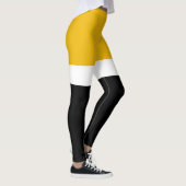 Leggings Style de bloc de couleur noir blanc jaune (Droite)