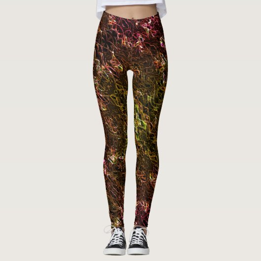 Leggings Style de miroir de néon marron clair avec des lign (Devant)