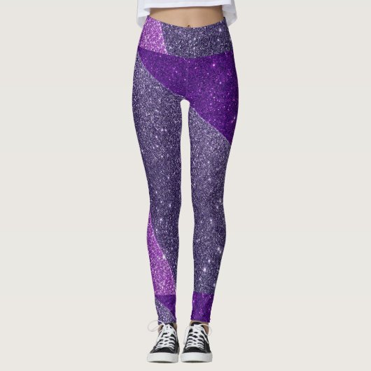 Leggings Style de Parties scintillant violet (Devant)