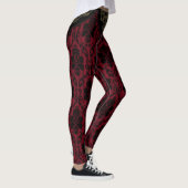 Leggings Style dentelle noire rouge antique Damas (Droite)