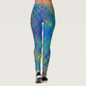 Leggings Style désordonné Chèque Plaid Bleu, vert, jaune (Dos)