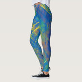 Leggings Style désordonné Chèque Plaid Bleu, vert, jaune (Gauche)
