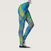 Leggings Style désordonné Chèque Plaid Bleu, vert, jaune (Droite)