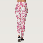 Leggings Style Différent De Fleur & Coeurs Motif (Dos)