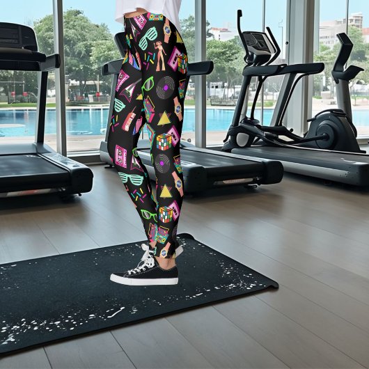 Leggings Style élégant des années 80 à la mode noire