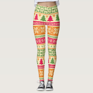 Leggings Style Fair Isle Noël sans couture