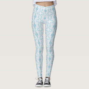 Leggings Style géométrique turquoise aqua diamant