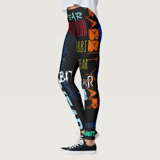Leggings Style Graffiti Répétition Rabbit Année 2023 L (Gauche)