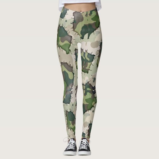 Leggings Style Grunge Camouflage Style Motif transparent (Devant)