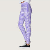 Leggings Style héronnerie violet blanc chevron (Gauche)