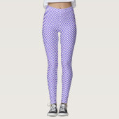 Leggings Style héronnerie violet blanc chevron (Devant)