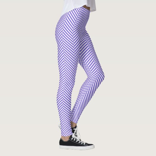 Leggings Style héronnerie violet blanc chevron (Droite)