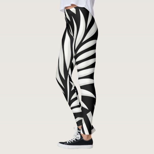 Leggings Style Leaf Zebra Stripes (Gauche)